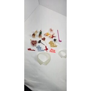 Lot Vintage Plastic Cake Toppers Picks Best Wishes‎ Ballerina Valentine Golf